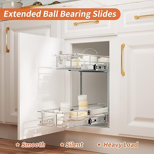 Miniatura 2 de ROOMTEC Organizador individual extraíble de armario (4.5 pulgadas de ancho x 21.5 pulgadas de profundidad), organizador de especias de 2 niveles