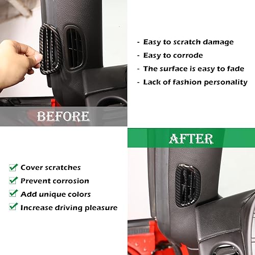 Miniatura 9 de LLKUANG Marco de salida de aire acondicionado de coche A-Pillar compatible con Chevrolet Corvette C6 2005-2013, salida de aire de coche ABS,