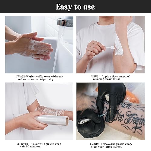 Miniatura 6 de Crema anestésica para tatuajes, crema anestésica para tatuajes extra fuerte, dura de 2 a 4 horas, tatuaje de crema sin dolor, de acción rápida,