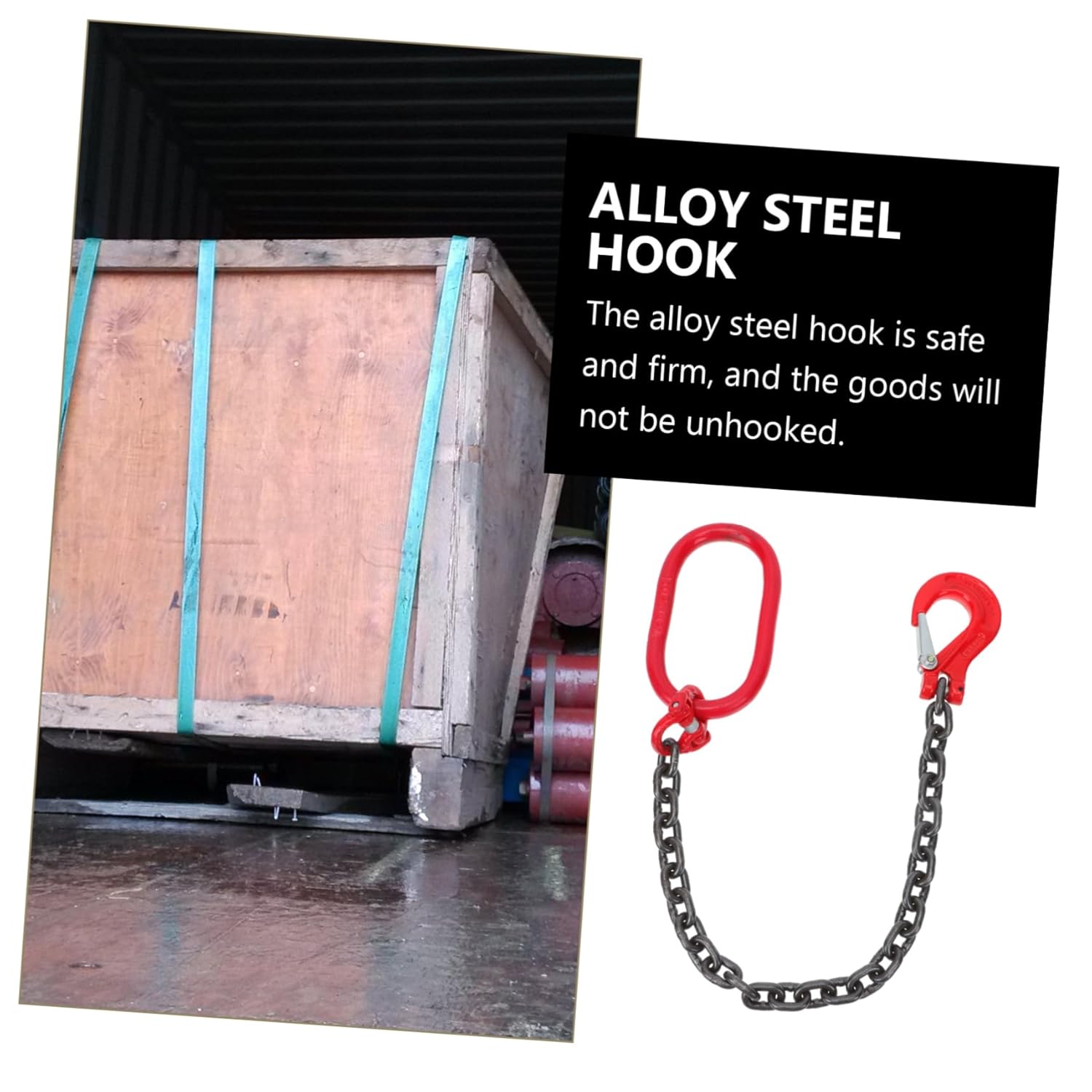 Practical Single Leg Lifting Chain Sling 1 Ton Capacity 1.25m with Hook Lightweight and Easy to Use