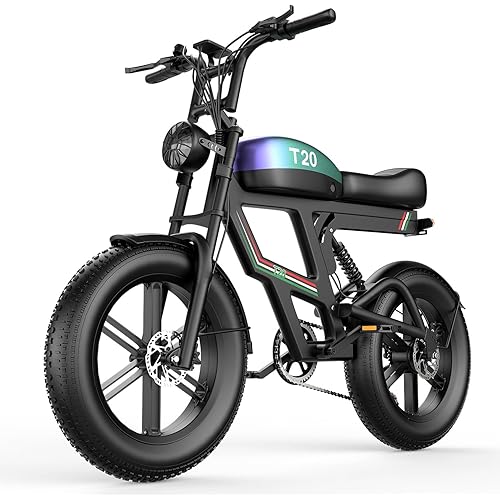 ASKGO Electric Bike for Adults, 2800W Peak Electric Dirt Bike, 33MPH & 100 Miles Range, 20" Fat Tire Ebike with 48V 20AH Removable Battery, Dual Brake Off Road E Bike with NFC & Password Unlock