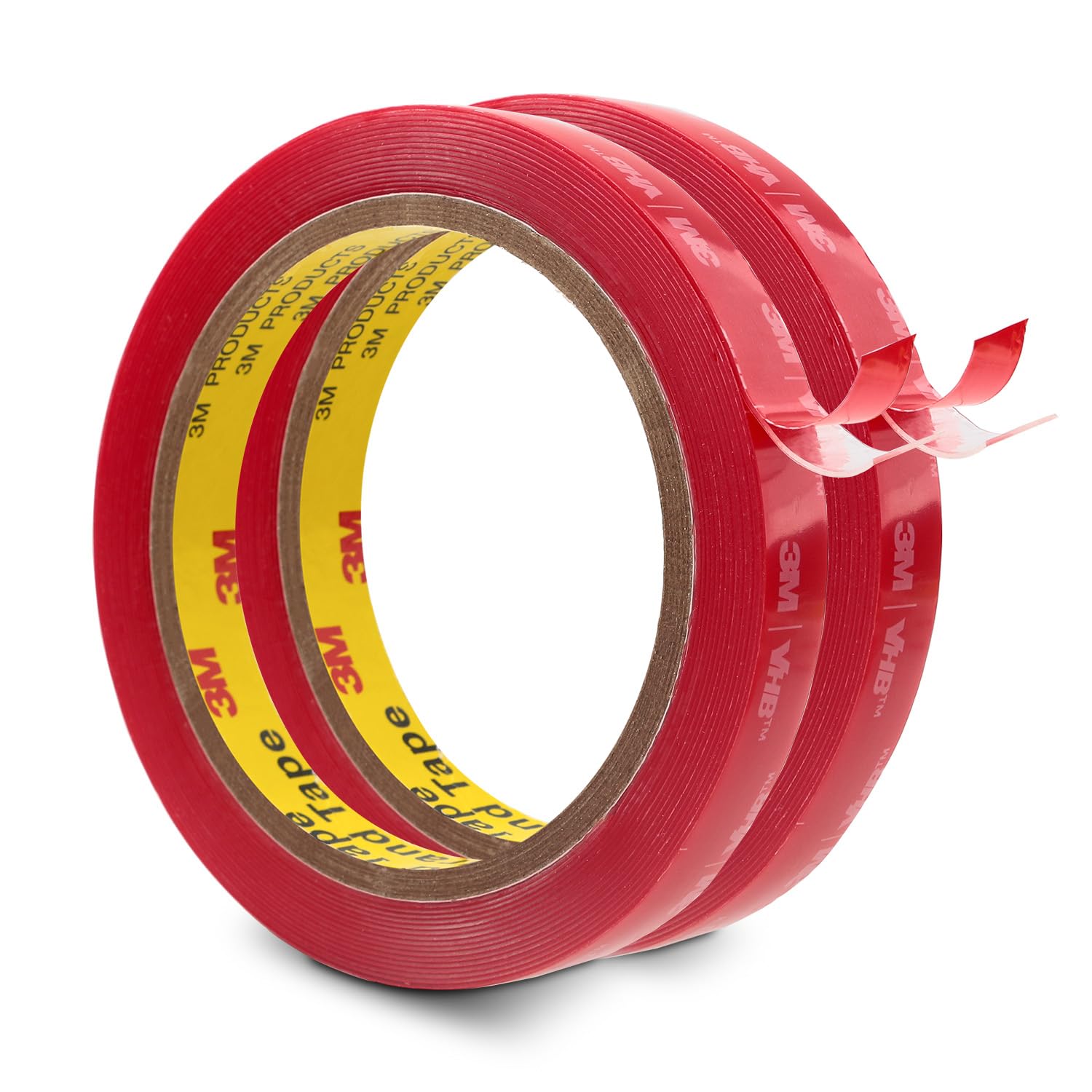 Made of 3M Double Sided Tape 0.5''x15.4Ft 2 Pack Clear 4905 Heavy Duty Mounting Adhesive Waterproof Foam Tape for Car Home Office Deco, 0.02in Thick