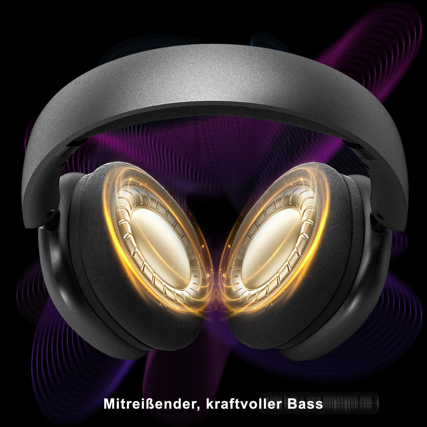 Mpods Wireless Noise Reduction Headphones Bluetooth 5.4 Over Ear Headphones with Microphone, Hi-Res Audio, 48H Playtime, Foldable Comfortable Earpads,Compatible with iOS,Android,PC,Black
