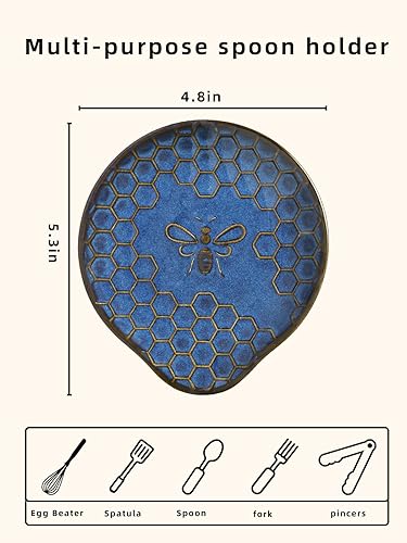 Miniatura 2 de Soporte de Cuchara de Cerámica, Soporte de Cuchara de 5.3 Pulgadas de Estilo Granja para Encimera, Accesorios de Cocina, Apto para Lavavajillas