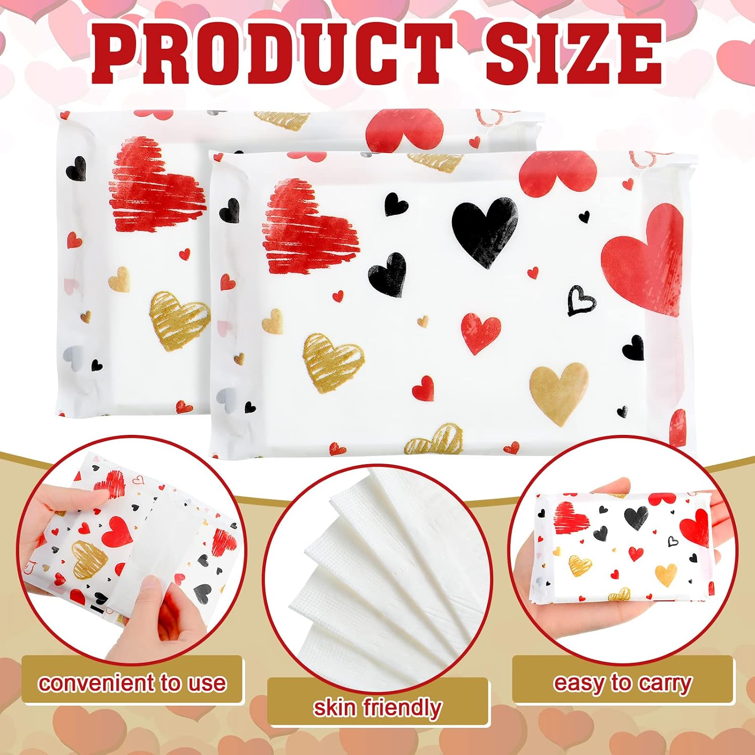 Eaasty 25 Packs Mini Tissues Packs Pocket Pack Travel Facial Tissues 3 Ply Paper Mini Wedding Napkins Bulk for Guests Travel Valentine Wedding Party Favors