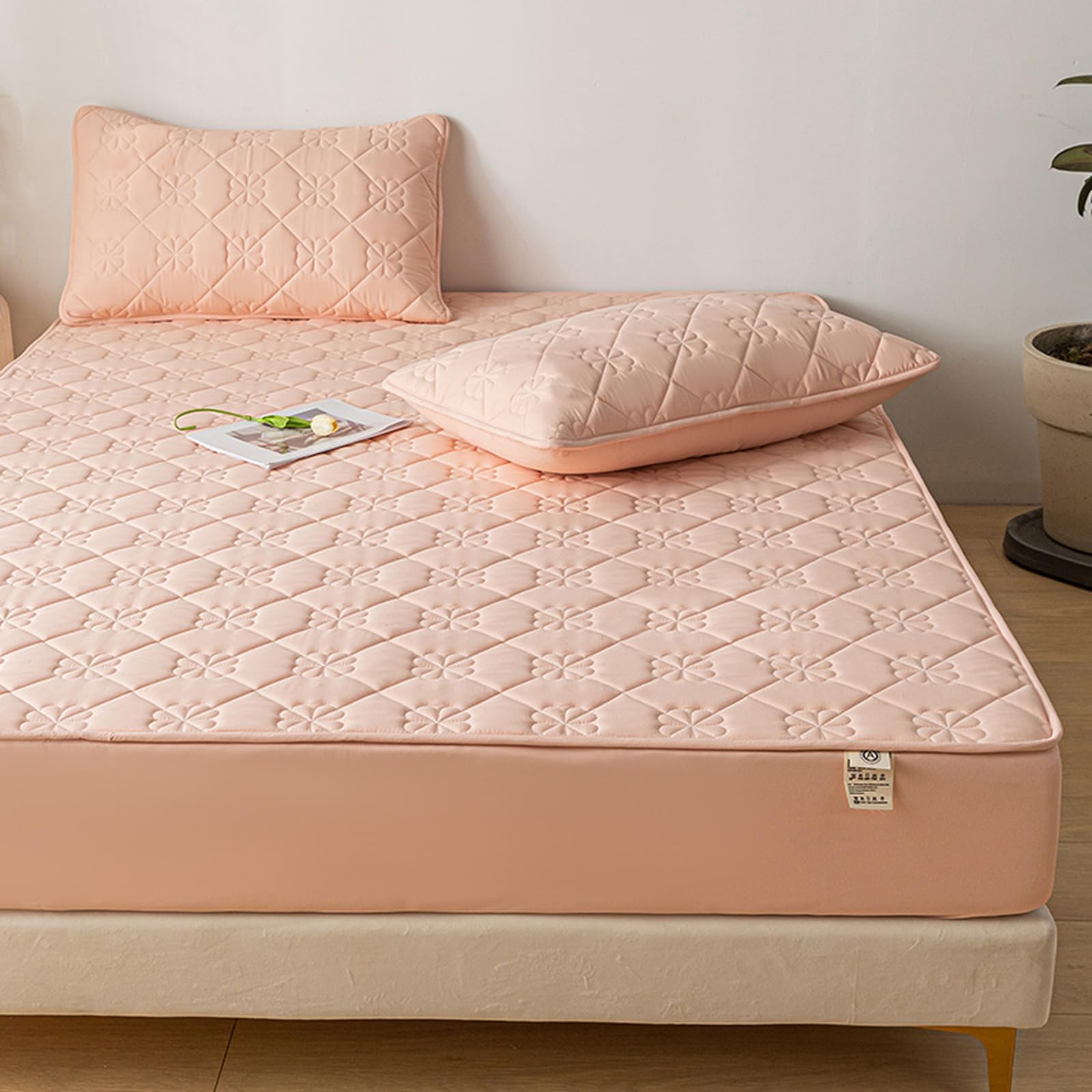 Drap Housse matelassé,150x190 Drap Housse - en Jersey Doux Coton