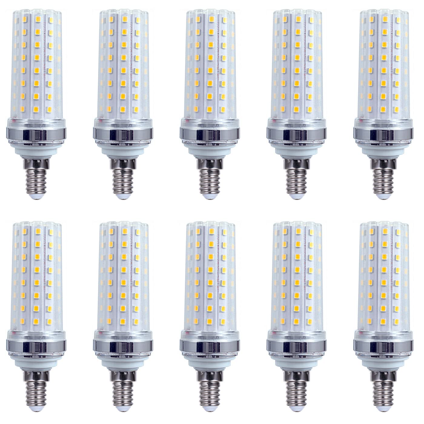 RYTM Lampadine LED, lampadina a mais con base E12/E14, 16 W 1000 LM, 20 W 1300 LM, equivalente a 160/200 Watt, 3000 K 4000 K 6000 K Non dimmerabile CA 85 V ~ 265 V (confezione da 10)