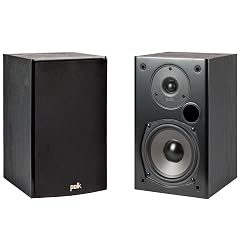Polk Audio T15 Home Theater and Stereo Bookshelf Speakers Deep Bass Response Dolby and DTS Surround Wall-Mountable Pair