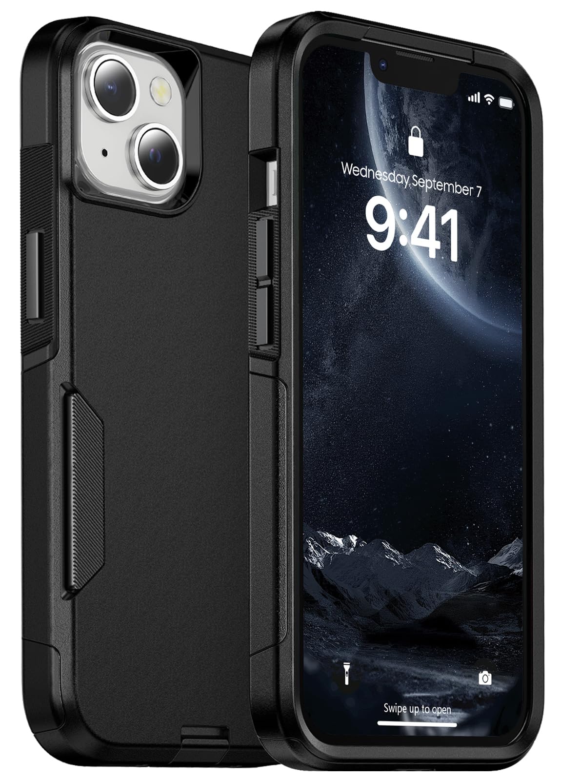 Photo 1 of jaroco MagSafe Case for iPhone 13&14&15, 6.1 Inch, 10 ft Military Drop Protection, Powerful Magnet, 4 mm Raised Edge, Non-Slip Comfort Grip, Fingerprint Resistant with Charging Port Cover, Black
