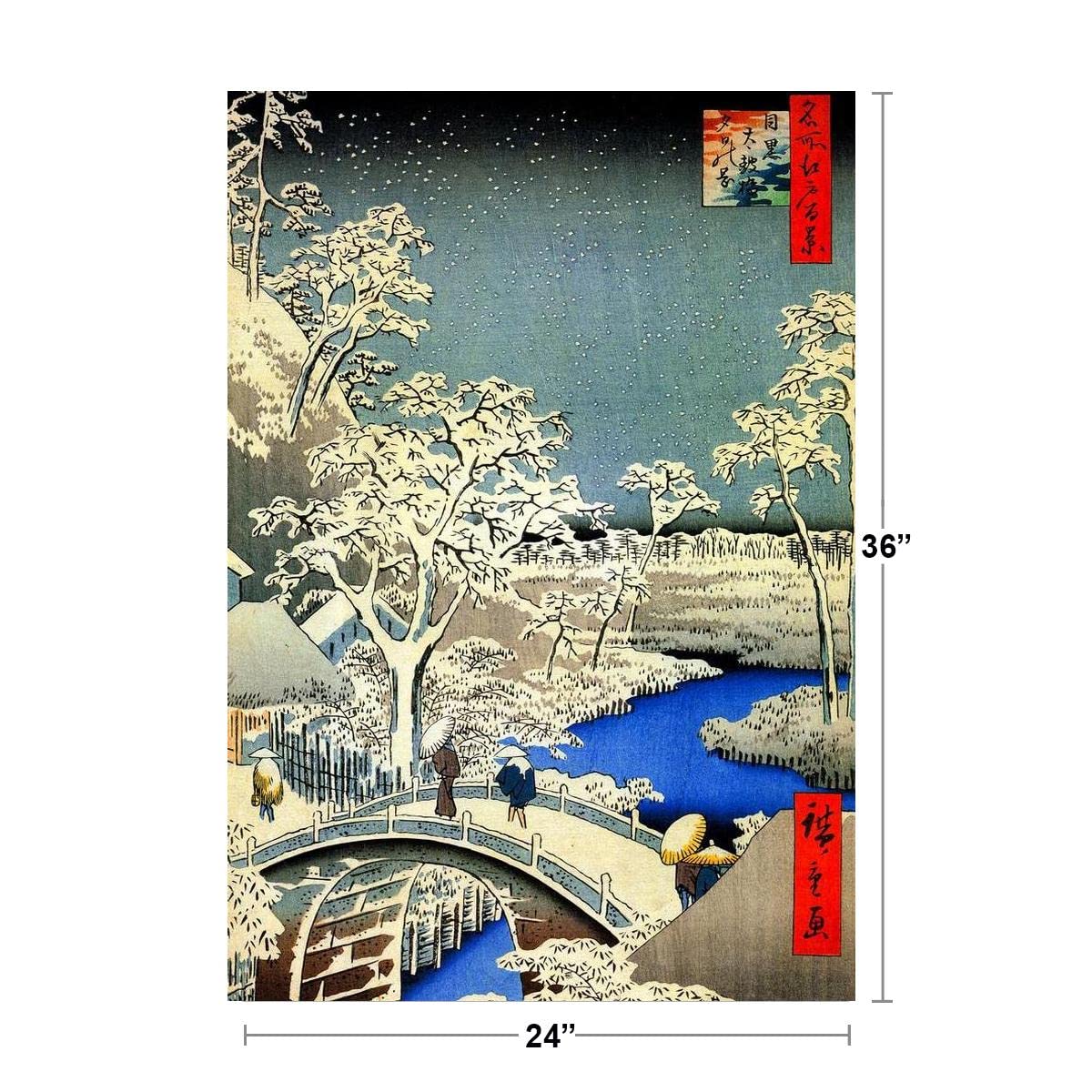 Amazon.com: Meguro Drum Bridge Utagawa Hiroshige Japanese Art