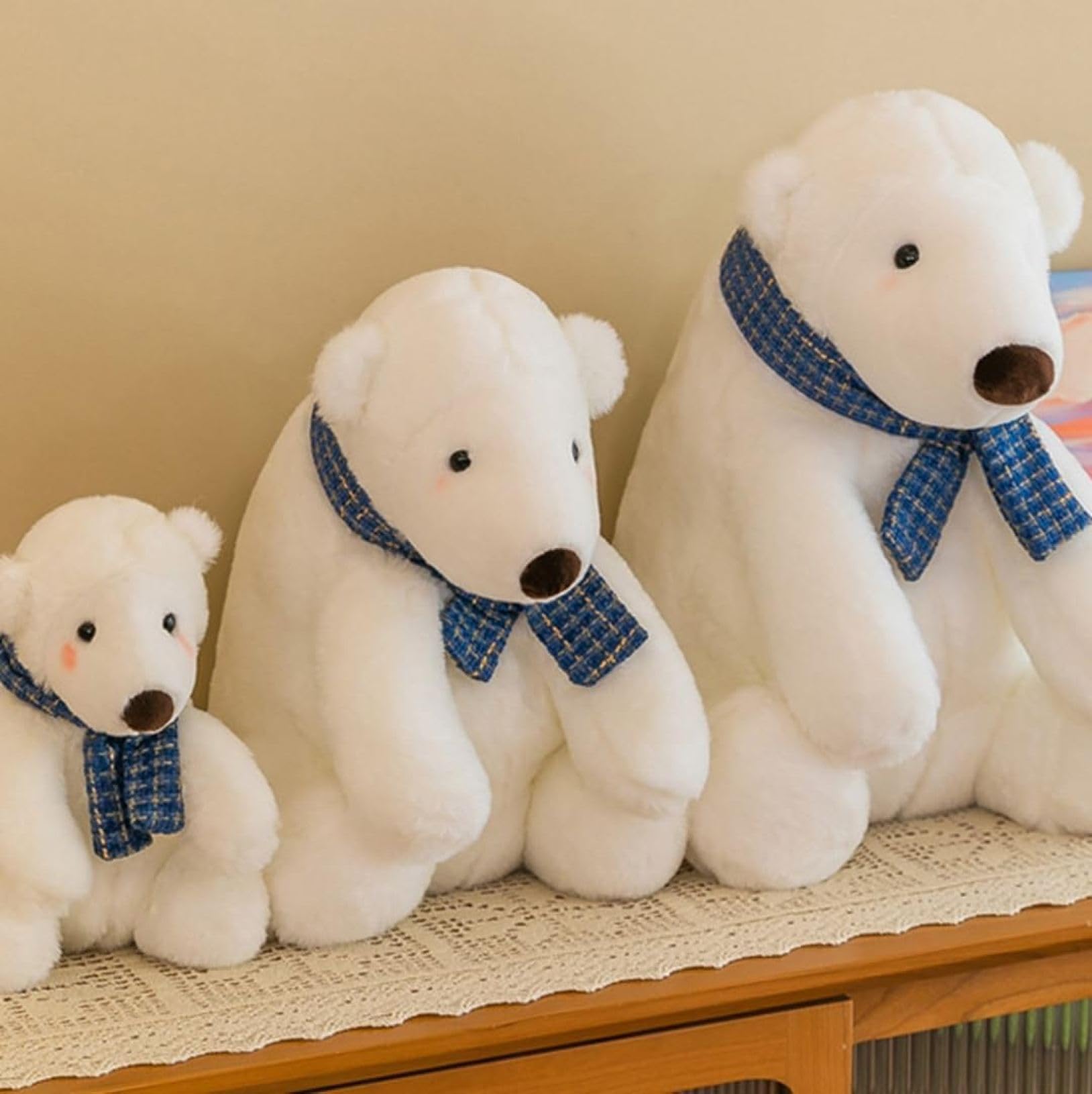 Vlwm シロクマ抱き枕 柔らかく 大きい 卒業ぬいぐるみ 低反発クッション ふわふわ 添い寝枕 癒される 可愛い 気持ちいい 動物 車 ぬいぐるみ  飾り 方, image size:1628x1631