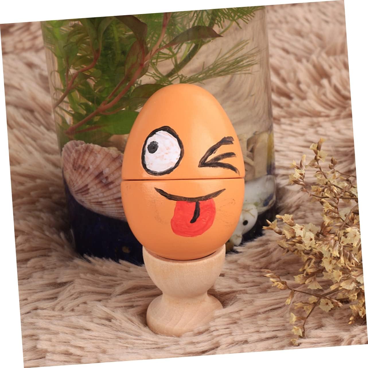 15 Pcs Hand Painted Egg Tray Wooden Egg Cups Unpainted Easter Egg Holder Egg Holder Stand Egg Support Egg Basket Kids Toys Unfinished Wooden Egg Stand Vintage Decorations Preschool