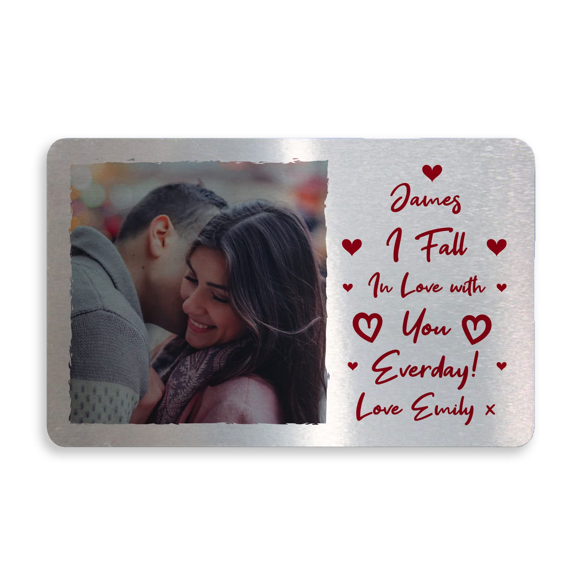 RED OCEAN Gift For Couple Personalised Wallet Insert Valentines Anniversary For Him Her