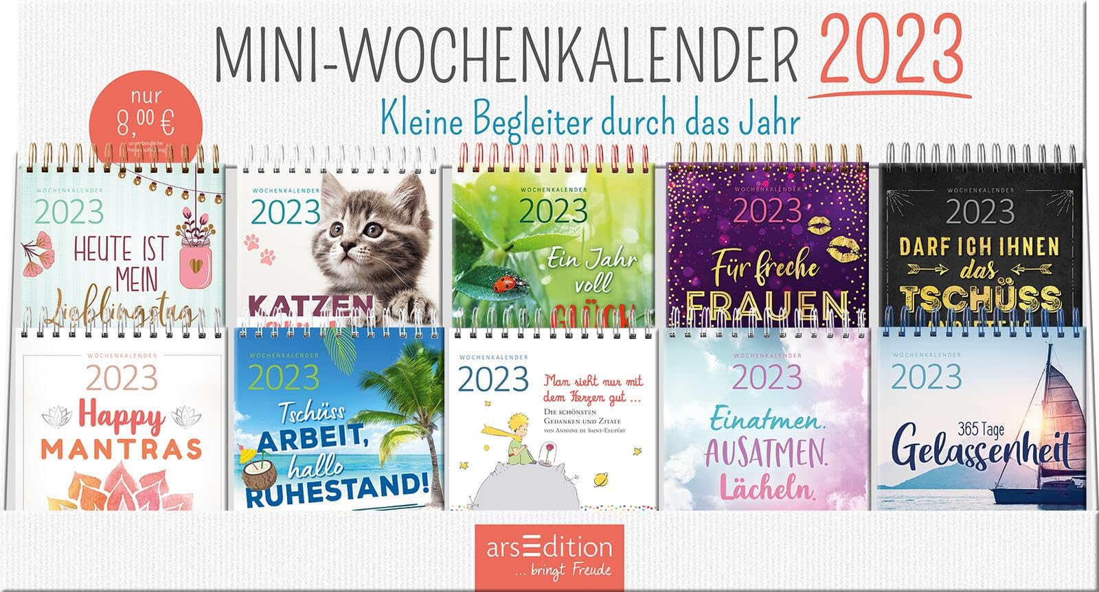 Display Mini-Wochenkalender 2023: Mit 10 x 5 Ex. | Kleine Tischkalender voller Inspirationen für jeden Tag