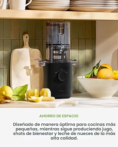 Miniatura 7 de Nama J3 - Exprimidor compacto de prensa en frío, ahorro de espacio y autoalimentación para funcionamiento manos libres, ligero, portátil, exprimidor