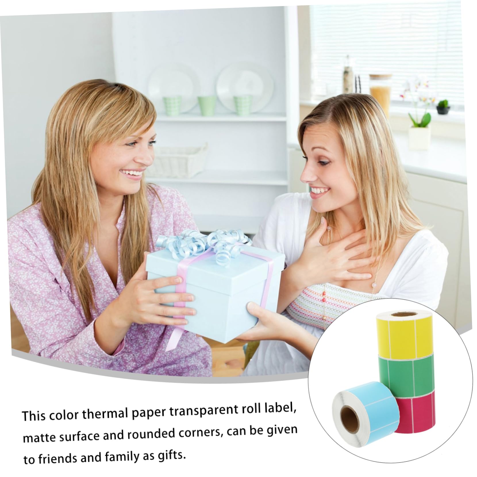 DOITOOL 4 Etichette Adesive Termiche Colorate Impermeabili e Facili per Domestico e Ufficio