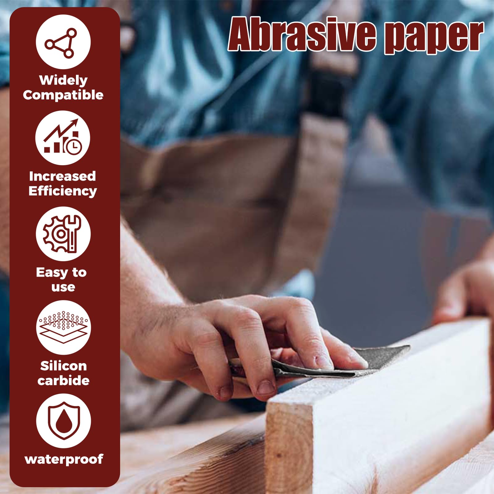 8 strisce abrasive, 100 x 915 mm, grana 400/600/800/1000, ultra impermeabili, per levigare, limare, affilare (8)