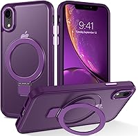 Vista 11 de DUEDUE Funda magnética para iPhone XR con soporte de anillo [compatible con Magsafe], funda protectora de cuerpo completo, delgada, a prueba de Negro