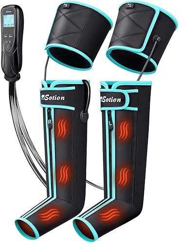 Miniatura 9 de SLOTHMORE - Masajeador de piernas para circulación y alivio del dolor, masajeador de pies con compresión de aire y 3 niveles de calor, 4 modos, 4 en