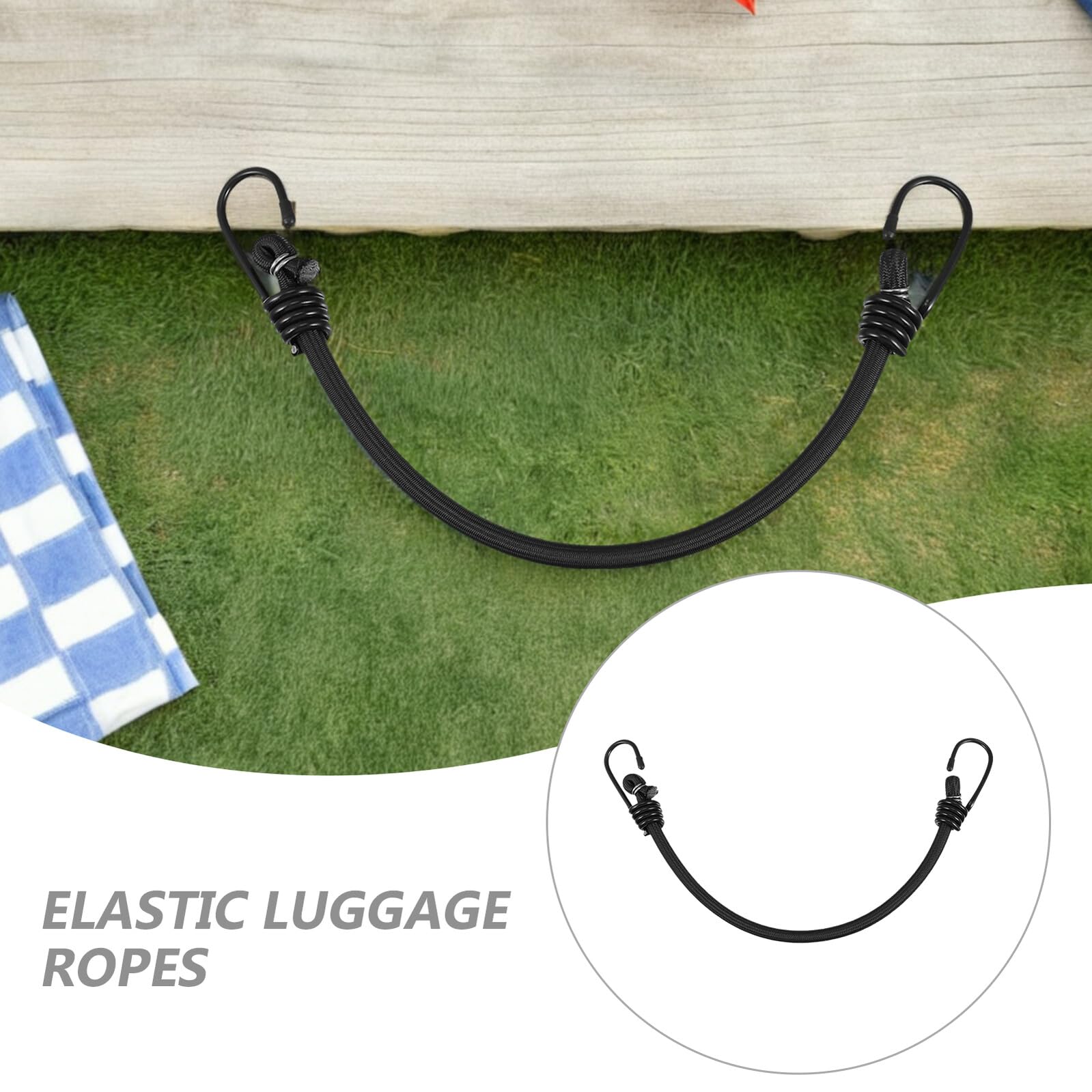 VILLCASE 6 Pezzi Corde Elastiche con Ganci per Veicoli a Due Ruote Cinghie di Fissaggio Luggage Resistente Intemperie Facili da Usare e Leggere per Campeggio e Viaggi Outdoor