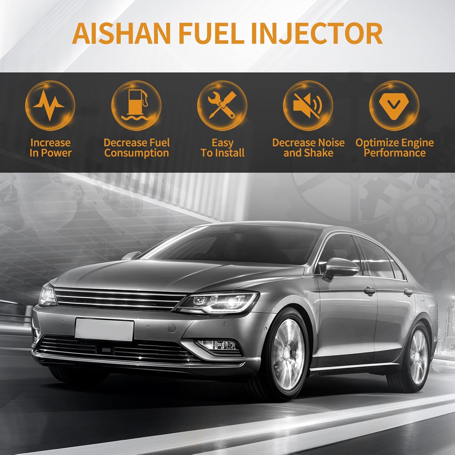 4PCS Fuel Injectors 8 Holes Compatible with Acura RSX 2005-2006, for Honda Accord 2003-2007, CR-V 2005-2009, Element 2003-2011 L4 2.4L Replace# 16450RAAA01