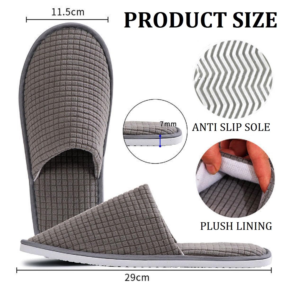 Kiuiom Ciabatte Ospiti, Ciabattine Spa Morbide, Pantofole Hotel, Pantofole in Pile Corallo Punta Chius Slipper Portatili Unisex Antiscivolo per Hotel Spa Casa Viaggi