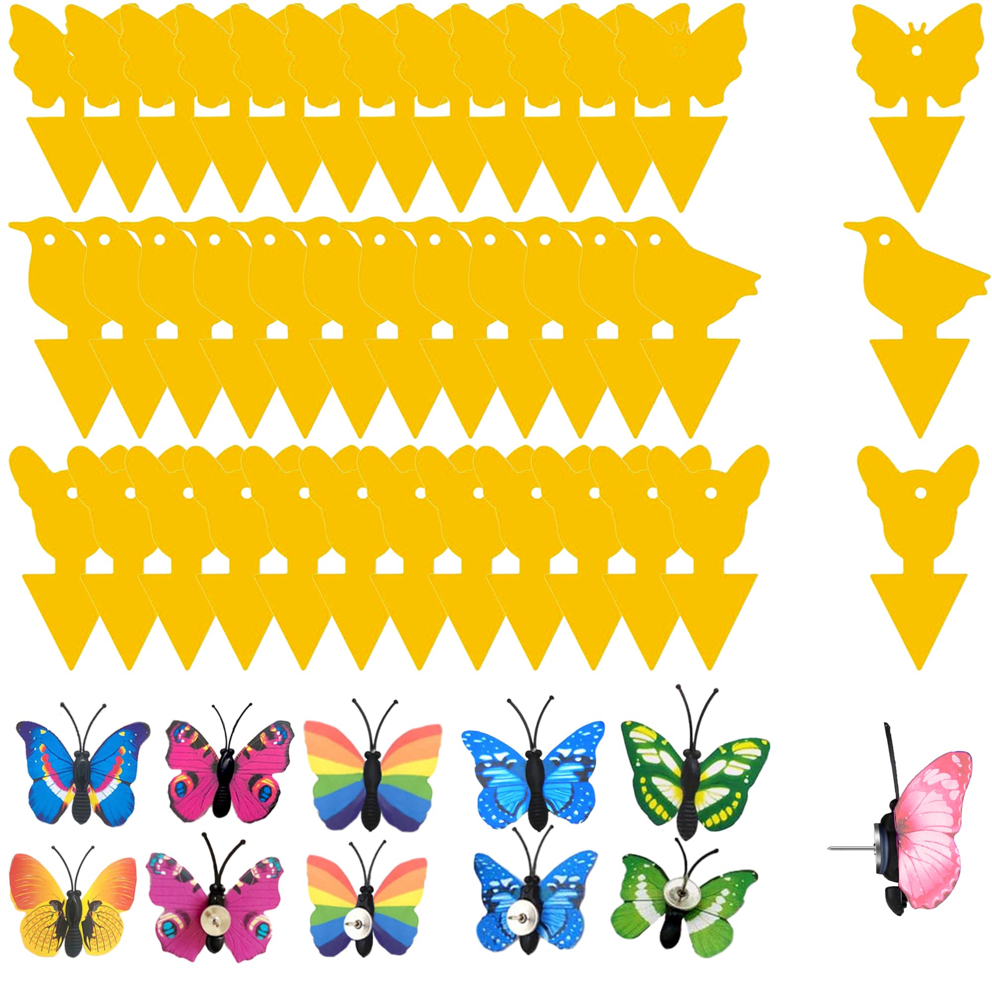Sticky Traps for Fruit Fly Gnat Mosquito and Bugs | Insert or Pin Anywhere with Butterfly Pins | Indoor & Outdoor Dual-Side Use| Non-Toxic & Odorless | Extremely Sticky (36 Count)