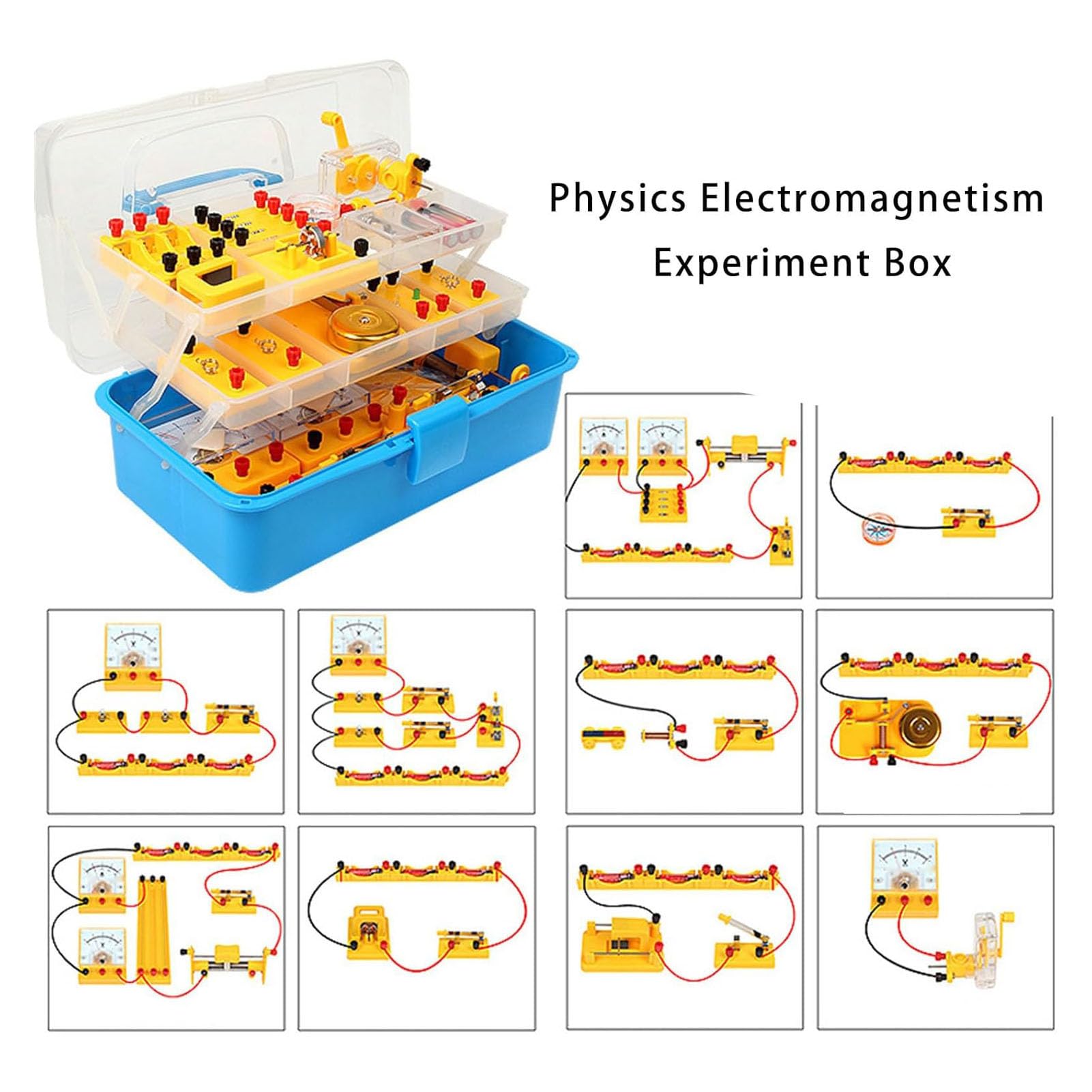 Kit per Esperimenti di Fisica, Set di elettricità e Magnetismo con Voltmetro Amperometro per L'apprendimento STEM delle Scuole Superiori