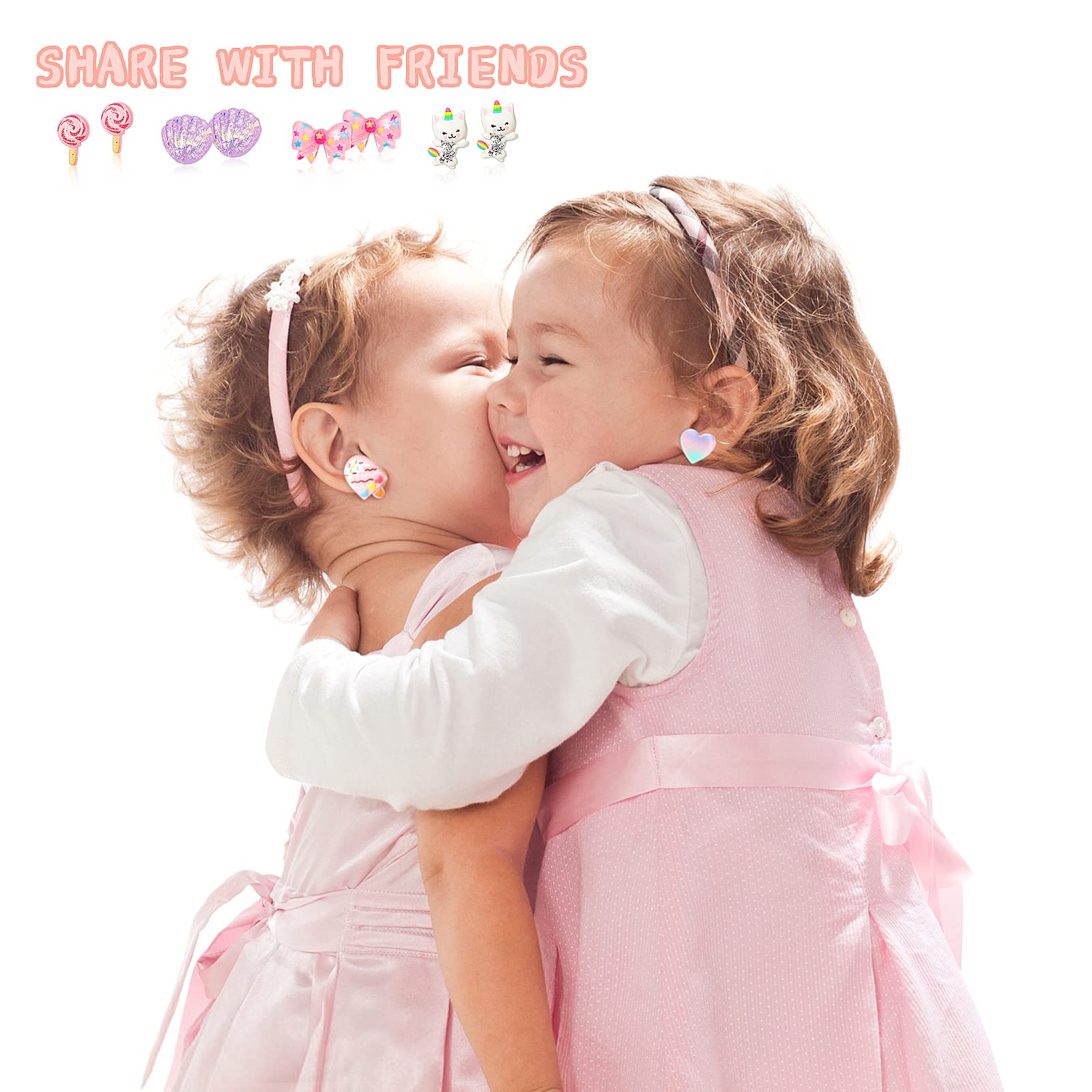 Boucles d'oreilles Clip Enfant Licorne Non Percées Fille Princesse Bijoux Cadeau Accessoire