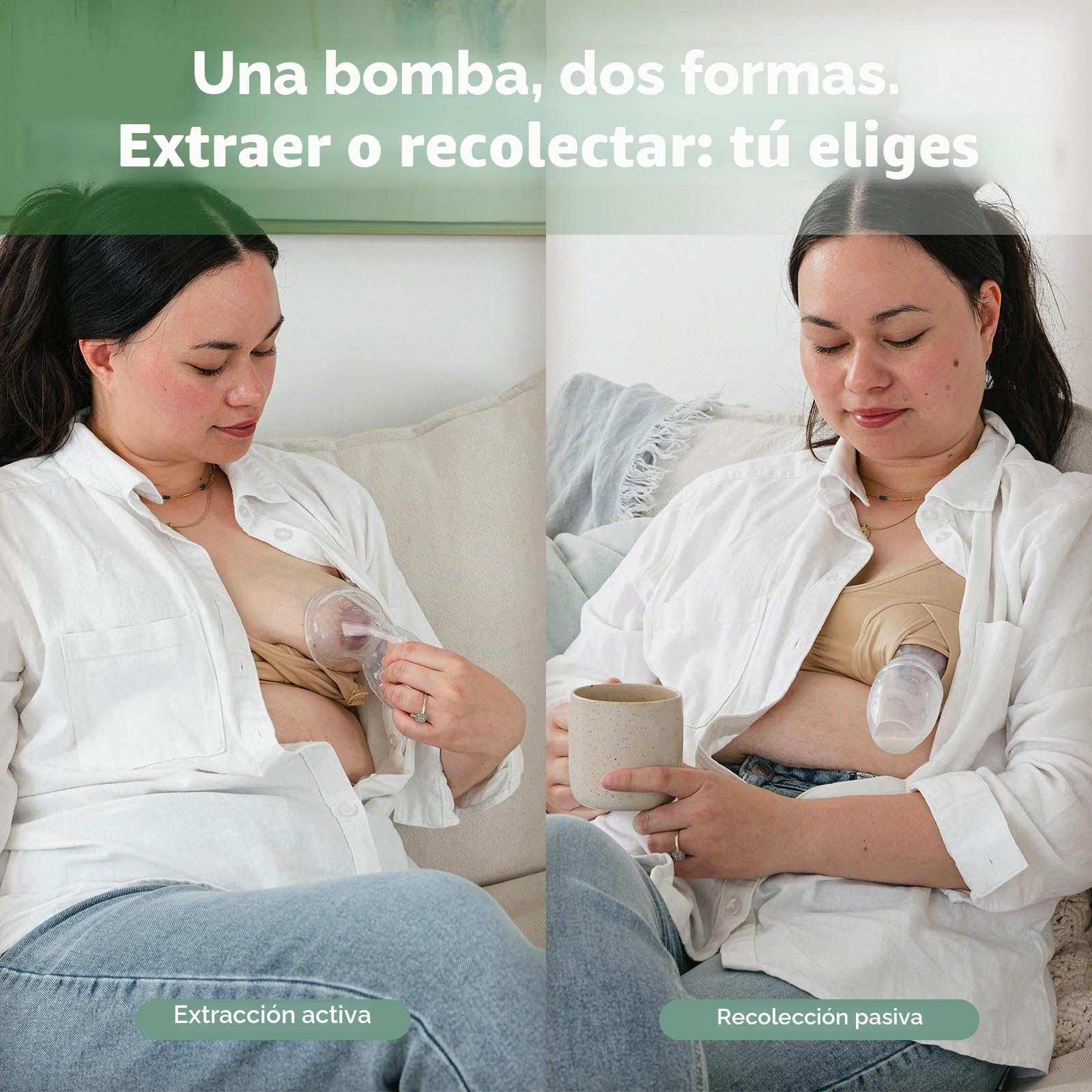 haakaa 100 ML Silicona Extractor de Leche Manual y 2 Piezas Recolectoras de Leche Materna Copas, Saludable e Inofensivo