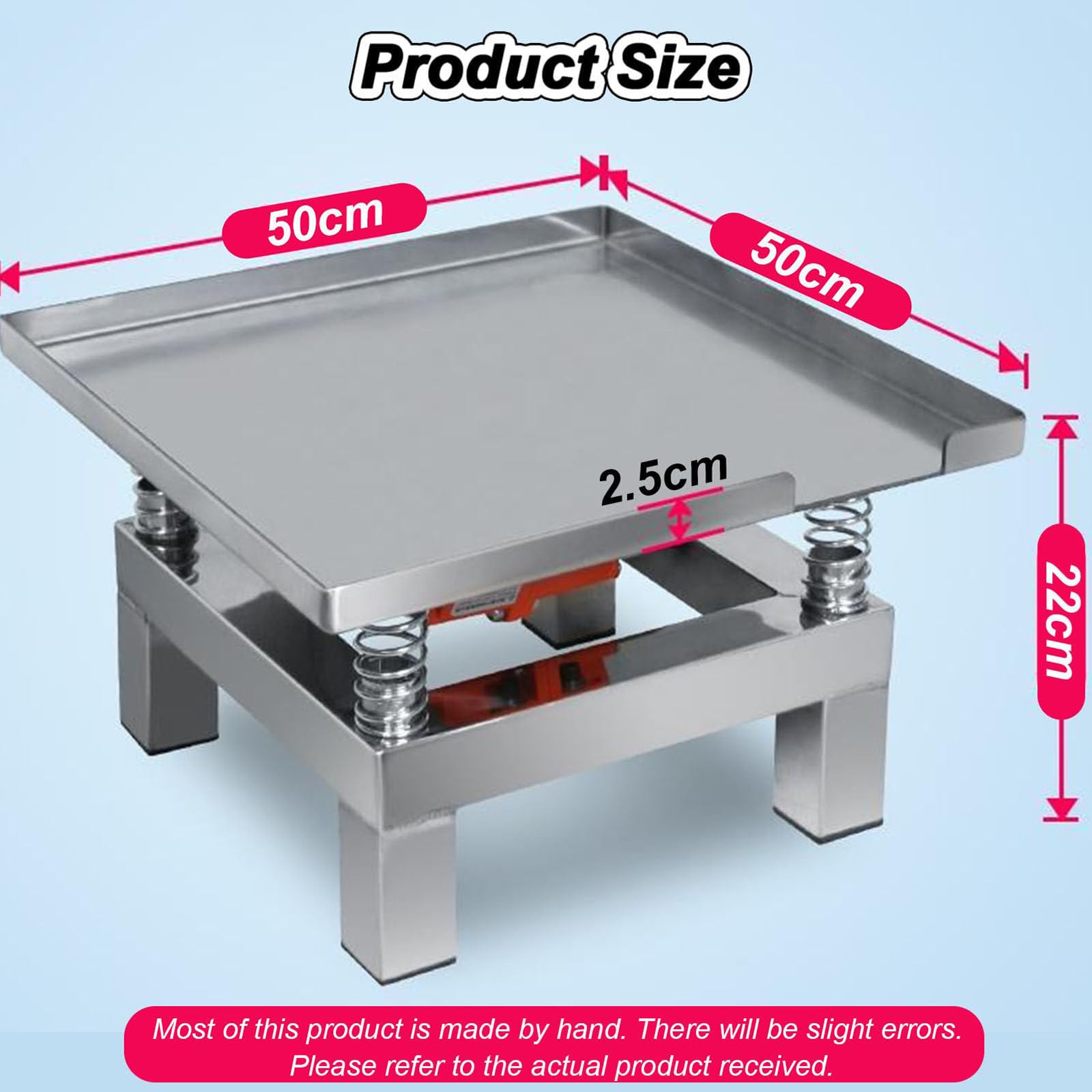 Amazon.com: ZWJABYY Small Concrete Vibrating Table 35x35/50x50cm,Mini  Stainless Steel Vibrating Table,Concrete Flat Plate Vibrator  3000-3600RPM,Bench Test Block Vibrating Platform,50 * 50cm : Tools & Home  Improvement