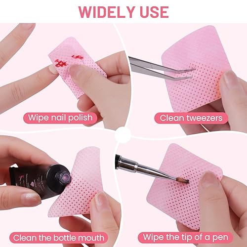 Miniatura 4 de Toallitas de uñas sin pelusas, almohadillas quitaesmalte de uñas, 540 toallitas de extensión de pestañas, almohadillas suaves no tejidas de acetona
