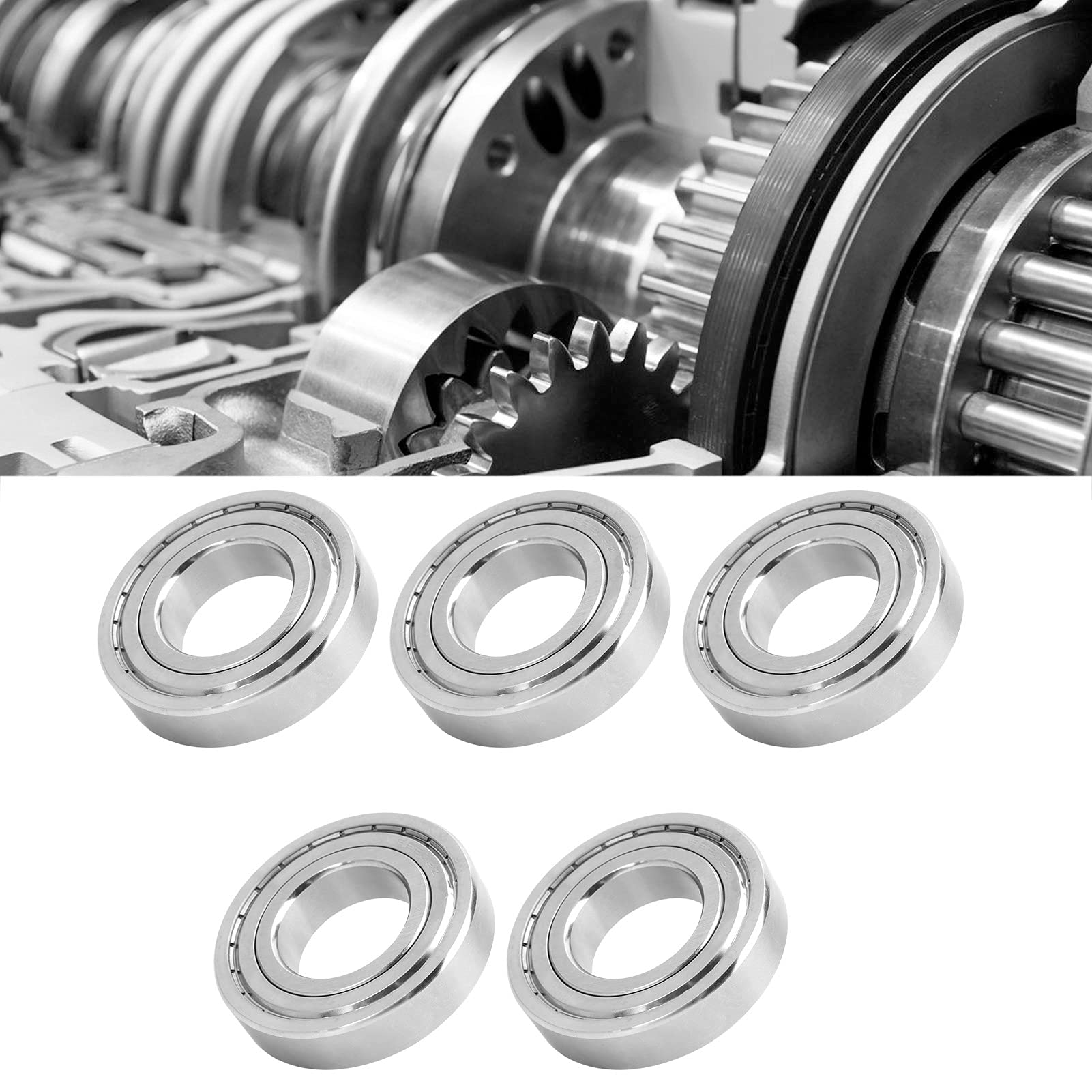 Cuscinetti a Sfere, 5 Pezzi S6208ZZ Cuscinetti a Gola Profonda con Cuscinetti a Sfera per Motore Elettrico, Ruote, Cuscinetti a Sfere a Gola Profonda