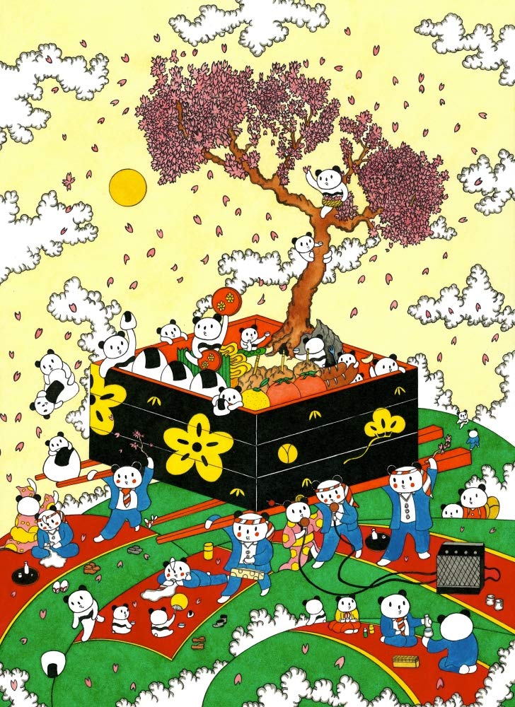 Amazon | あごぱん 「お花神輿・G」 現代アート 絵画 ポップアート