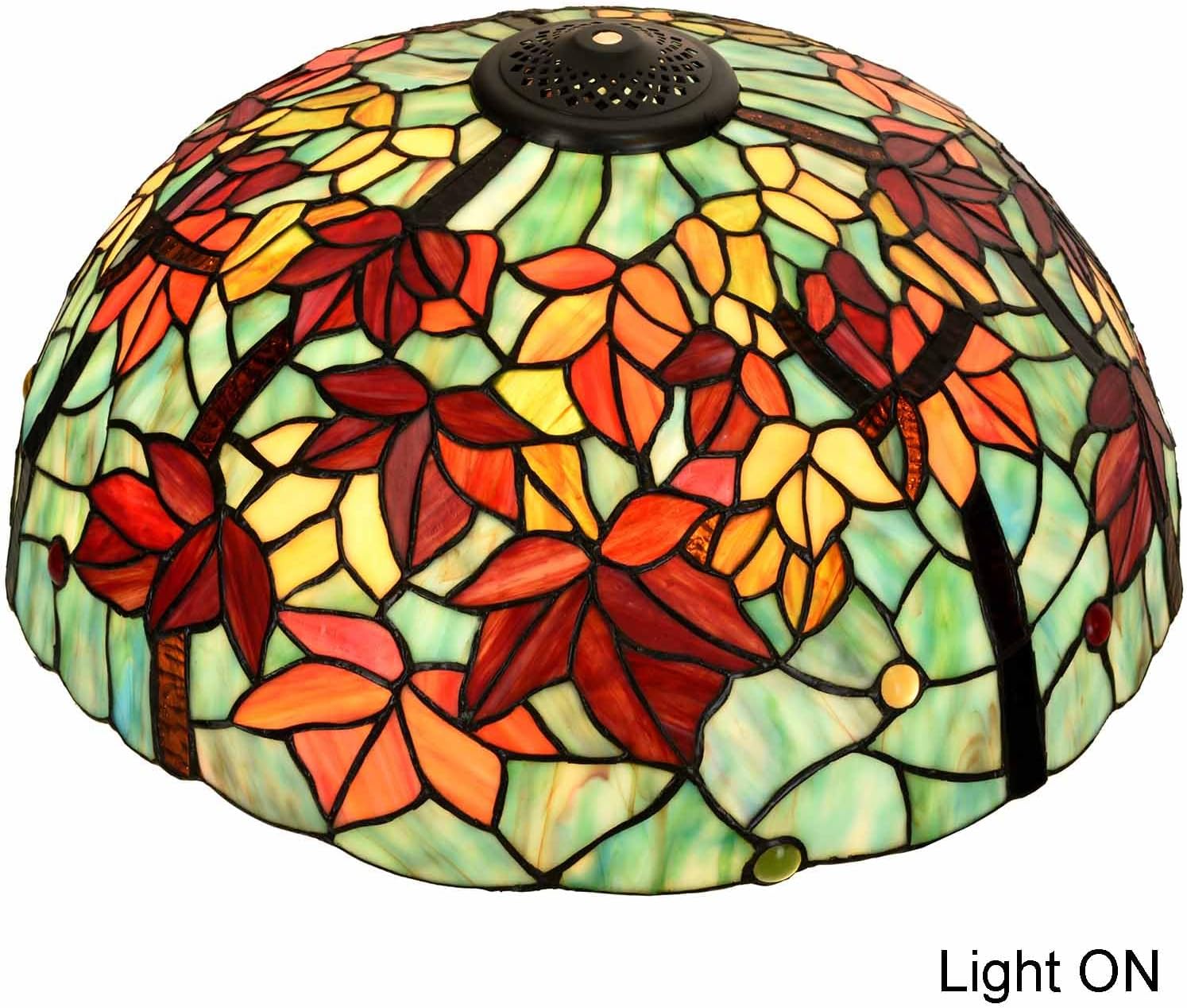Bieye S10841 Maple Leaves Tiffany Style Stained Glass Lampshade, 18 inches Wide