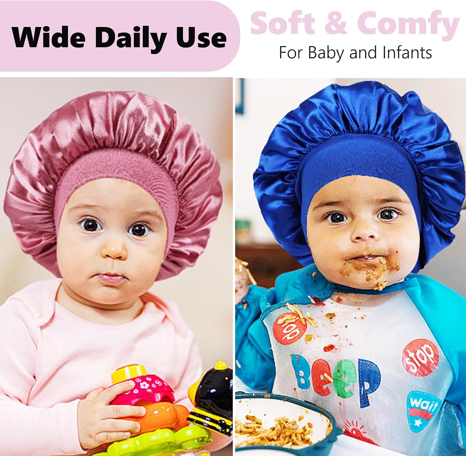 Satin Baby Bonnet for Sleeping Silk Sleep Cap Bonnets for Baby Girls and Boys Infant