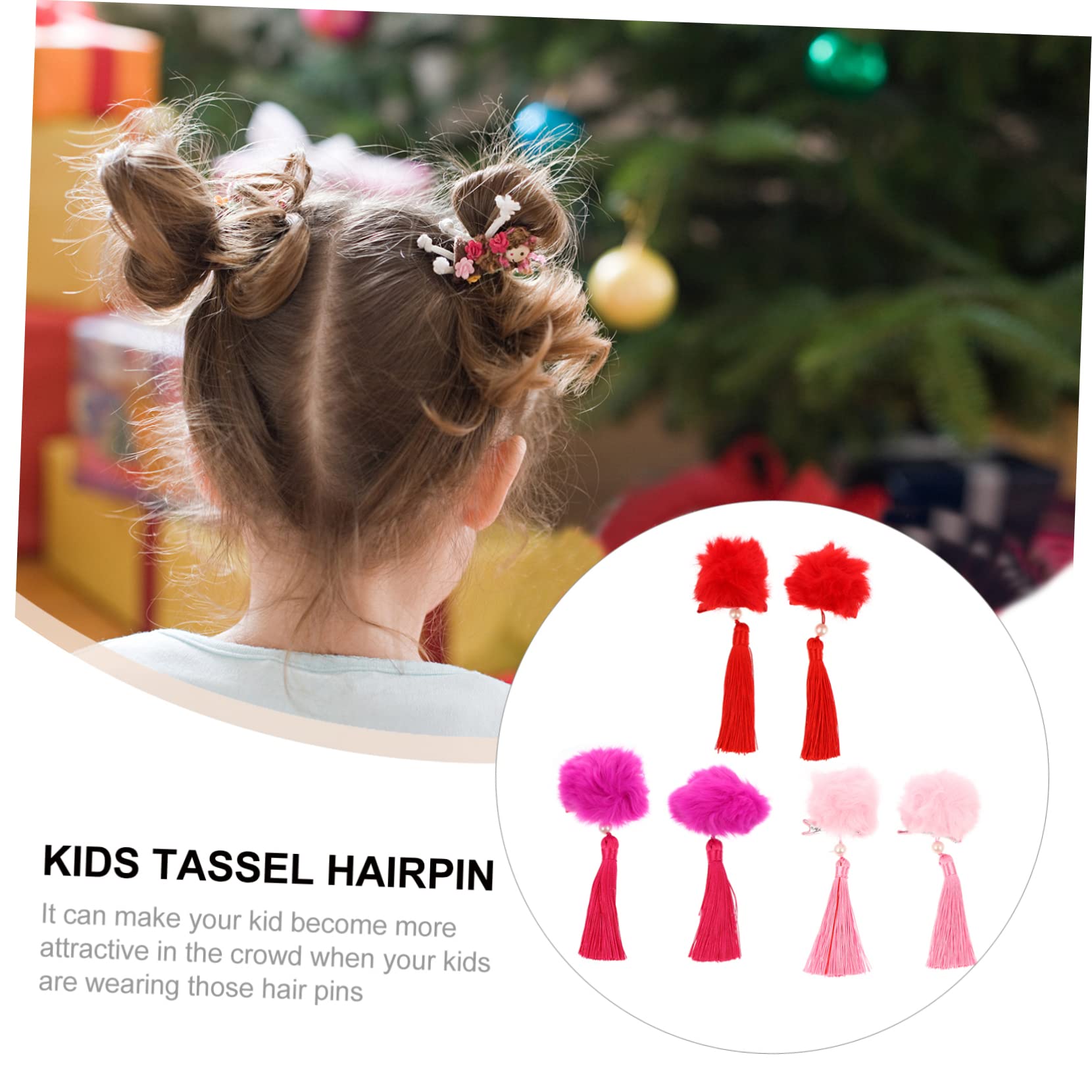 MAGICLULU 9 Pares De Pelo De Borla Bola Clip De Pelo Accesorio Para El Cabello De Los Niños Tocado De Niña Las Niñas Tocado De Lazo Las Niñas Sombreros De Borla Niños Horquilla Con