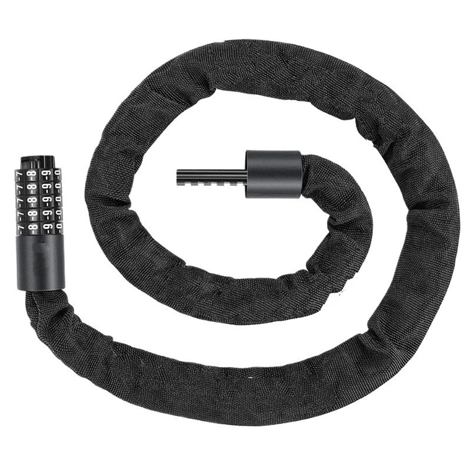 Puayqbvy Black 120Cm Handlebar Lock Bicycle Chain Code Lock Safety 5 Digit Combination Anti-Theft Motorcycle E-Bike Accessories
