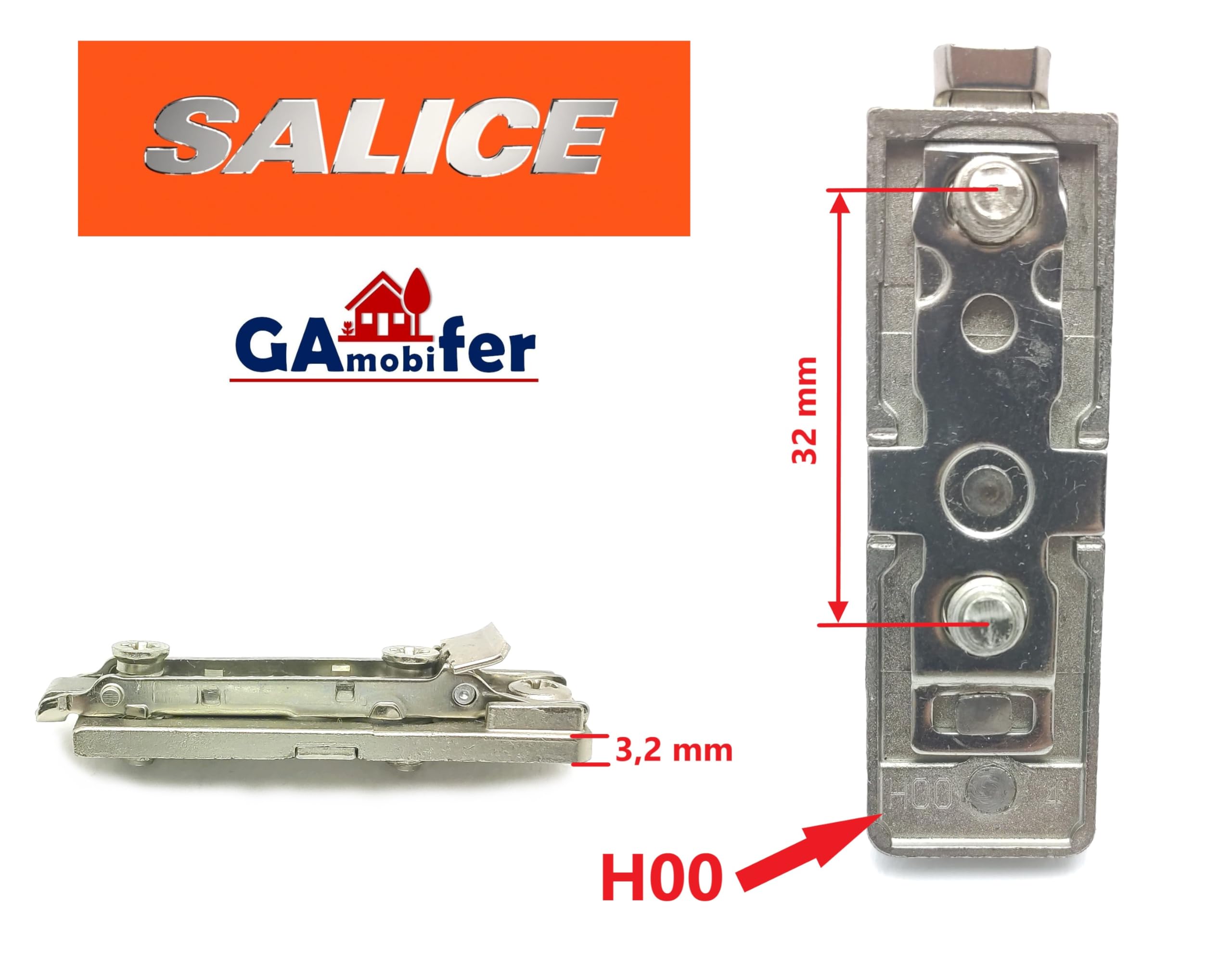 SALICE Base for Hinges with Quick Release and Coupling (Longitudinal, H00), Natural Wood - Image 2