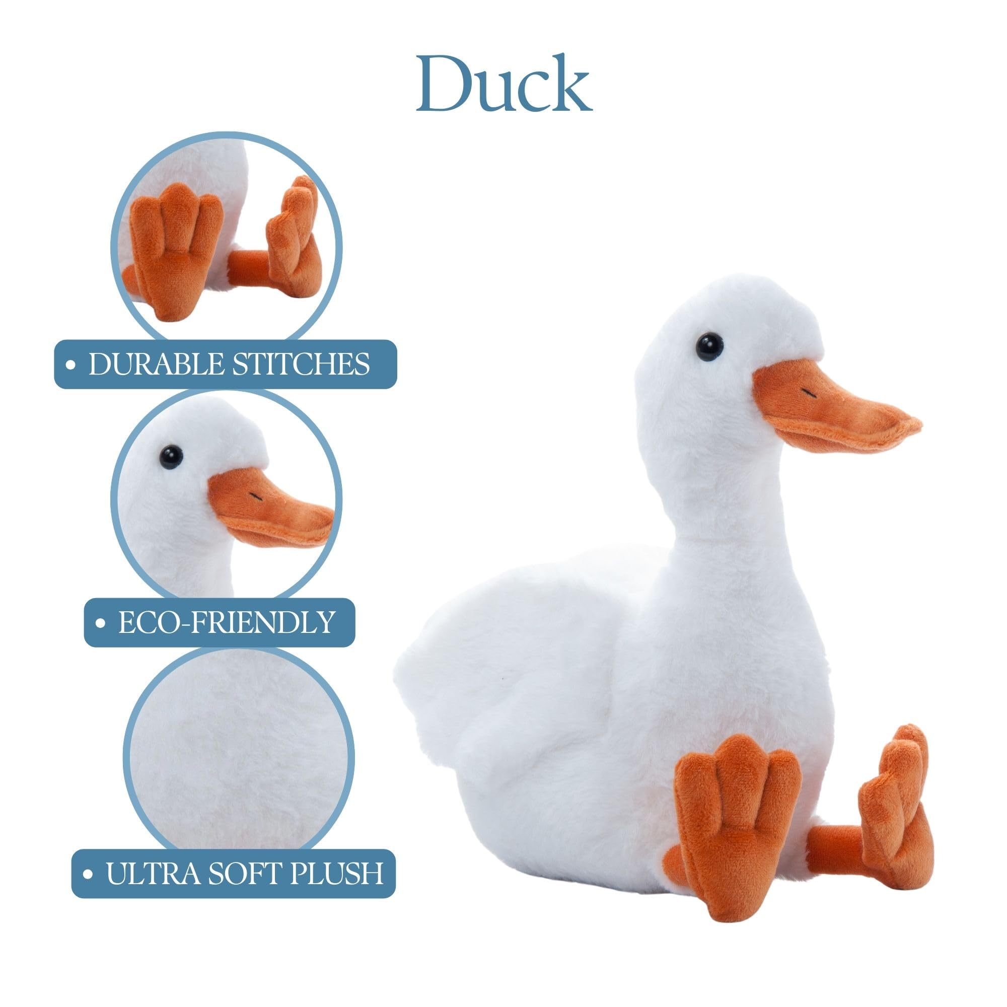 Amazon.com: The Petting Zoo Duck Stuffed Animal Plushie, Gifts for