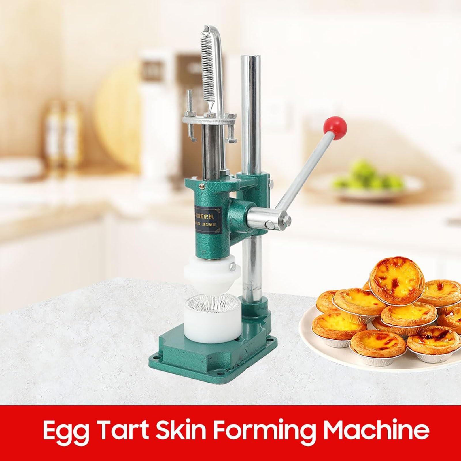 Macchina per la formatura di conchiglie, pressa per crosta da tavolo con stampo da 8 cm, creatore manuale per torte alla crema pasticcera per panetteria domestica, attrezzatura da forno compatta