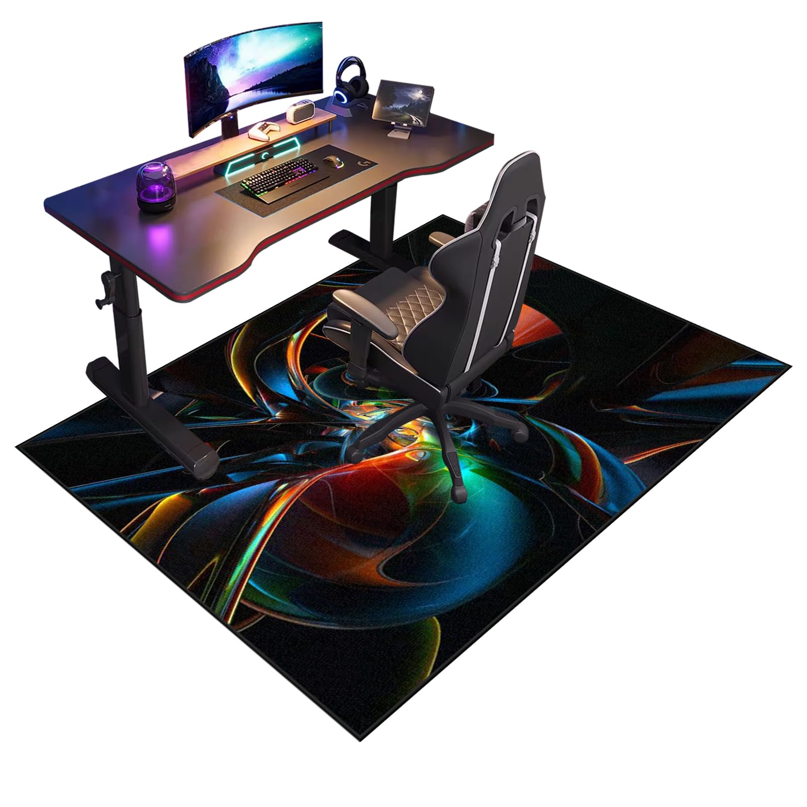 Fcenghox 630A Heavy Duty Office Chair Mats For Carpeted And Hardwood Floor Carpet Protector Chair Mat For Home Office Floor Mat For Office Chair Anti-Slip Computer Gaming Chair Mats For Rolling Chair 80 X 120 Cm