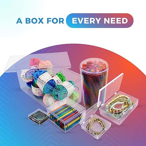 Miniatura 8 de 4 cajas de acrílico transparente con tapa, 12.5 pulgadas de largo x 8.5 pulgadas de ancho x 8.5 pulgadas de alto, fabricadas en Estados Unidos,