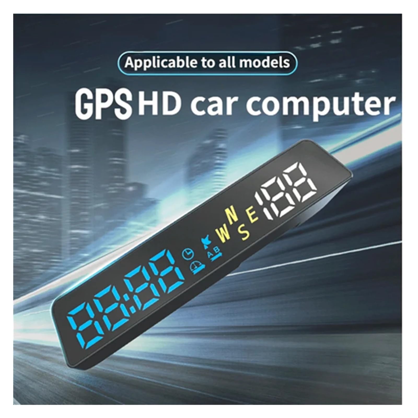 Panele Instrumentów Samochodowych H500G GPS HUD Wyświetlacz Head Up Inteligentny Cyfrowy Miernik Przypomnienia O Alarmie I Start Stop Z Samochodem(White- A)