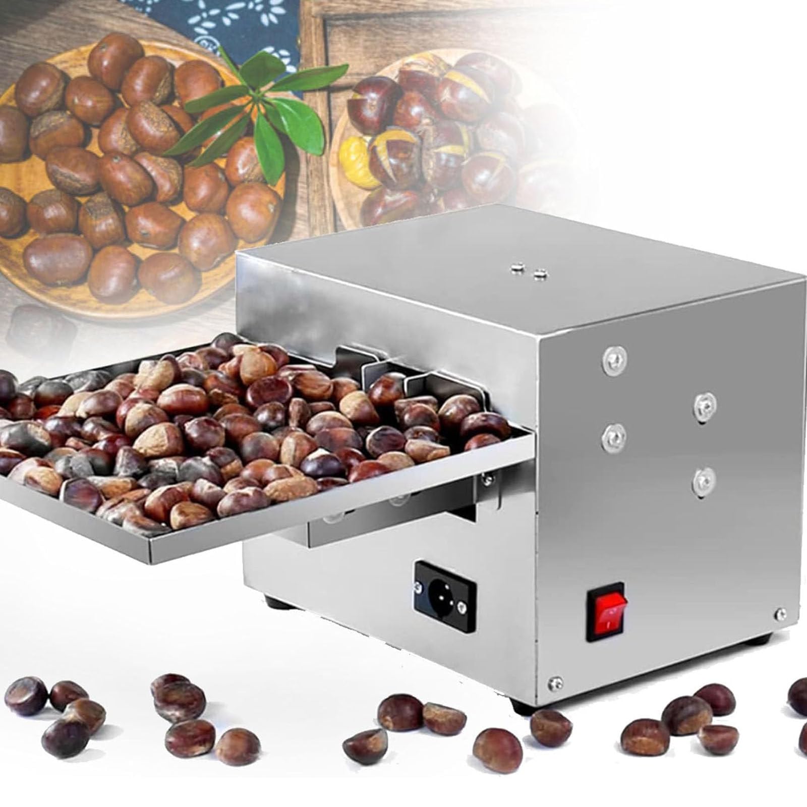 AYCDL Sheller Chestnut Shelling Machine Peeling Machine Small Stall Chestnut Shelling Electric Automatic Stainless Steel Peeling Machine Nut Cracker