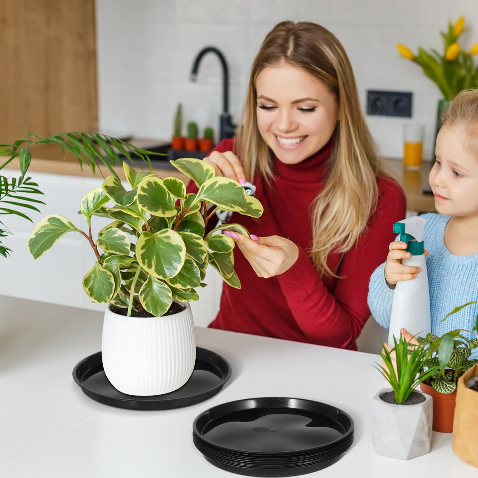 Toddmomy 10piezas Platillos para Plantas Bandejas Redondas Bandejas De Agua Fácil Resistente