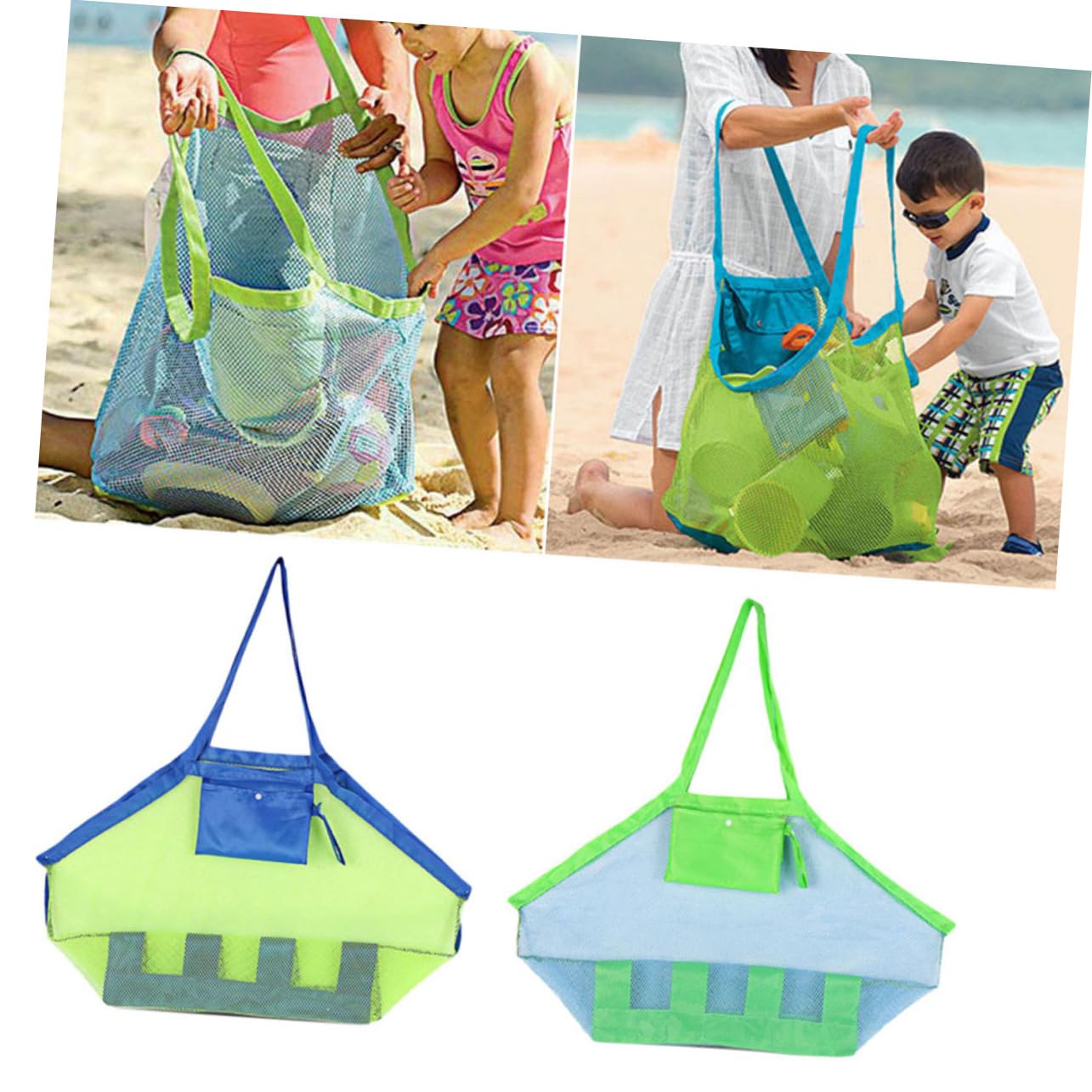 UPKOCH Bolsa De Mano De Malla De 6 Piezas Bolsa De Juguetes para Arena Juguetes para Exteriores Mochila De Malla para Playa Bolso De Mano para Playa Bolso De Playa para