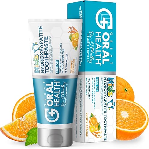 Pasta de dientes para niños, sin flúor, deliciosa pasta de dientes nanohidroxiapatita con sabor a naranja para niños, pasta de dientes