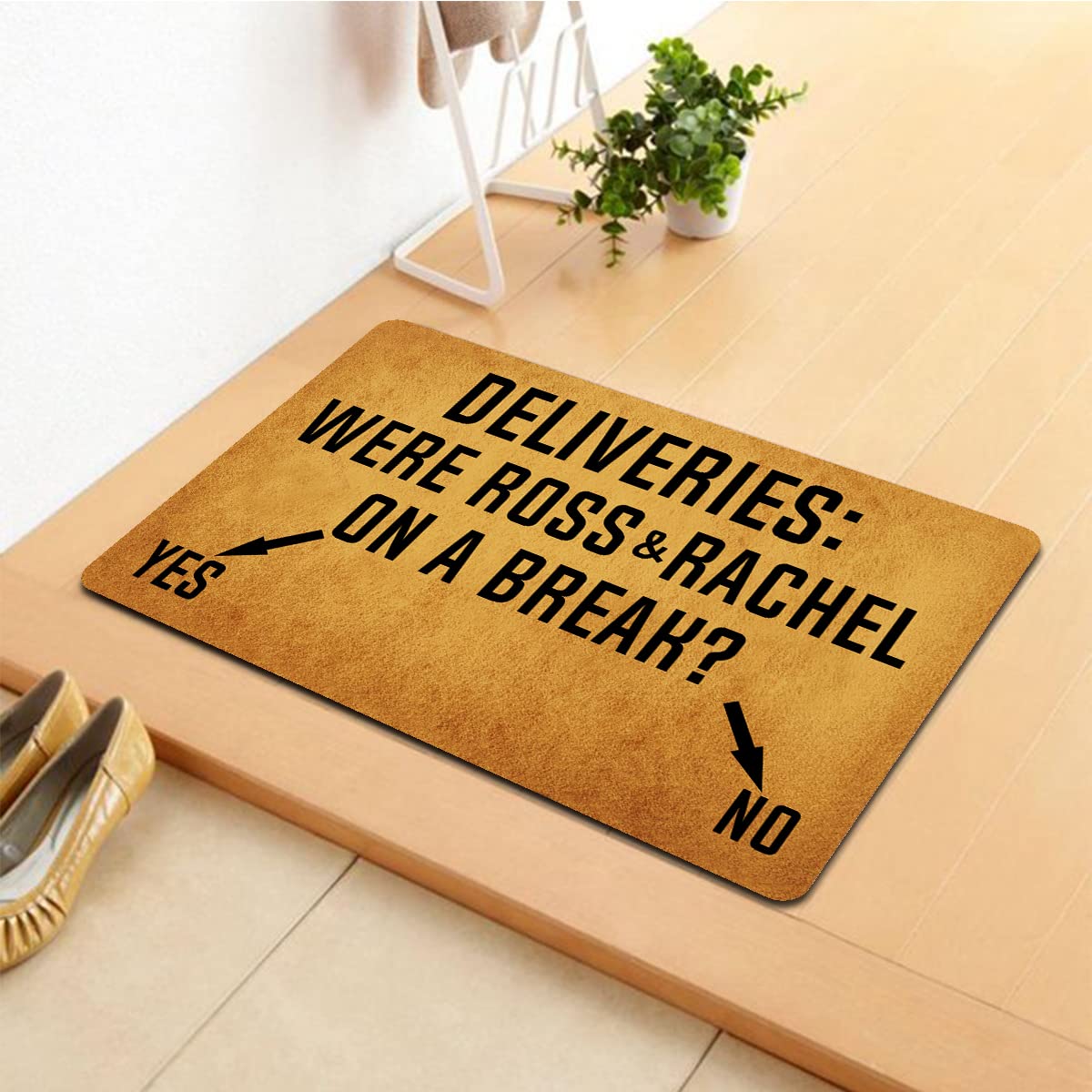 Divertente tappetino per porta d'ingresso, con scritta Welcome, per interni ed ingresso, con monogramma personalizzato, con retro in gomma antiscivolo, idea regalo (23,7 x 40,4 cm