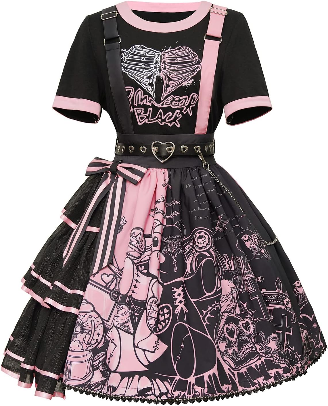 ZZEQYG Womens Gothic Lolita Skirt Steampunk Vampire Dress Halloween femboy dress